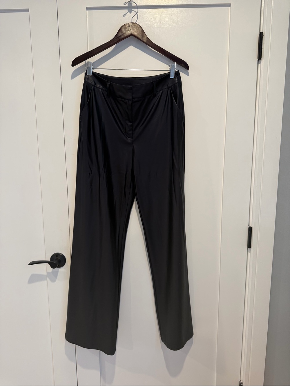 Commando Black Wide-Leg Satin-Look Pants